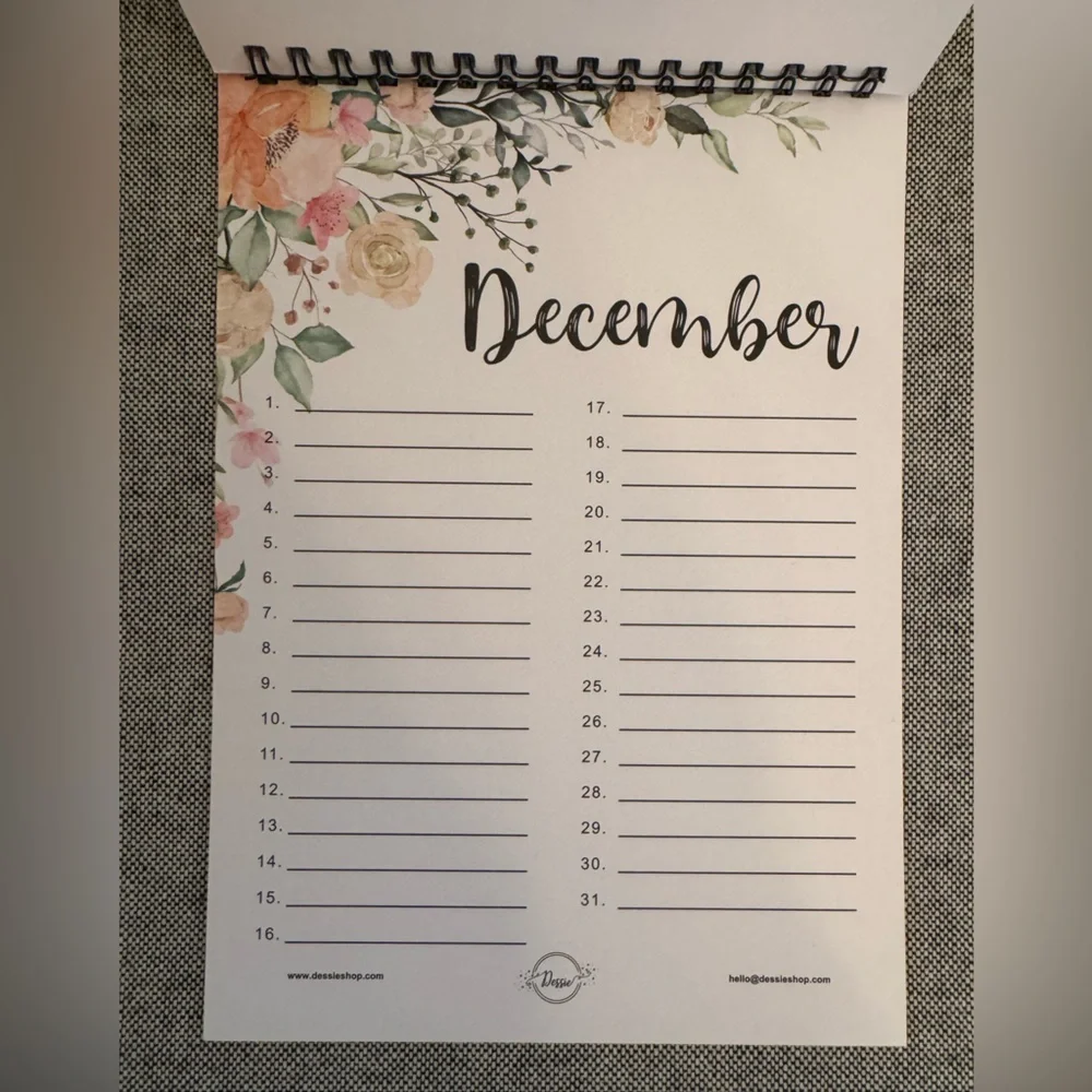Perpetual calendar New with all months Jan-Dec